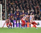 Barcelona on the brink after red card and Alvarez stunner sparks Atlético victory