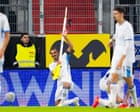 Israel’s Saied Abu Farchi sent off for gun gesture celebration in defeat by Austria