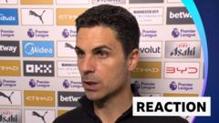 Arteta rues missed Arsenal chances in loss at Man City